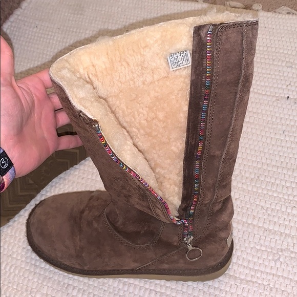 Ugg tall rainbow zip chocolate boot - Picture 6 of 6